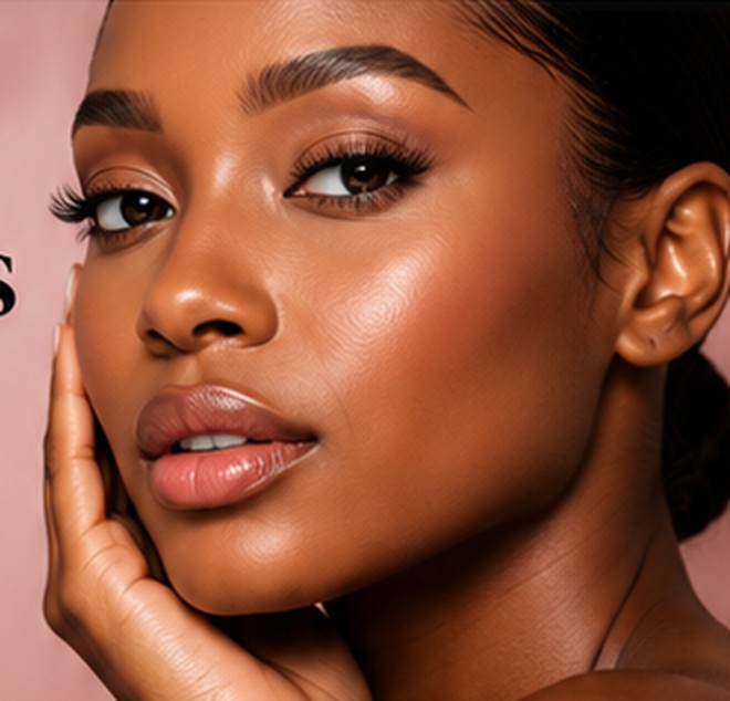 Close-up of a woman with radiant skin